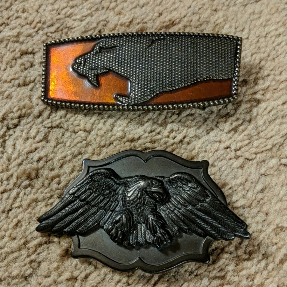 Vintage mens belt buckles lot of 2